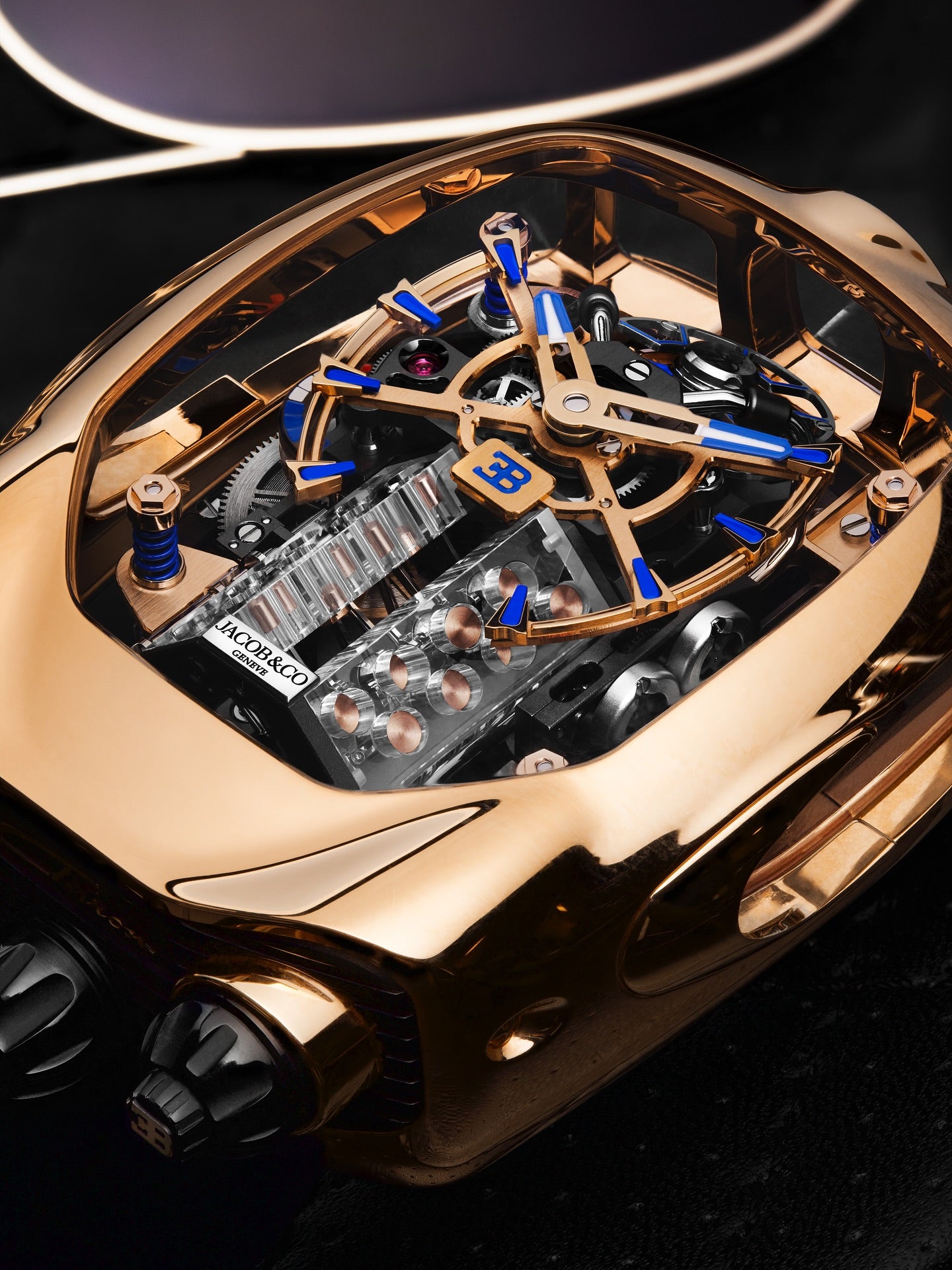 Limited Edition Jacob & Co. Bugatti Chiron Tourbillon timepiece in a rose gold case Watch