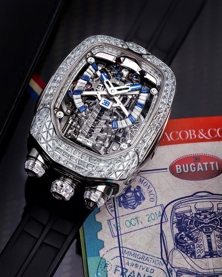 Limited Edition Jacob & Co. Bugatti Chiron Tourbillon Baguette watch