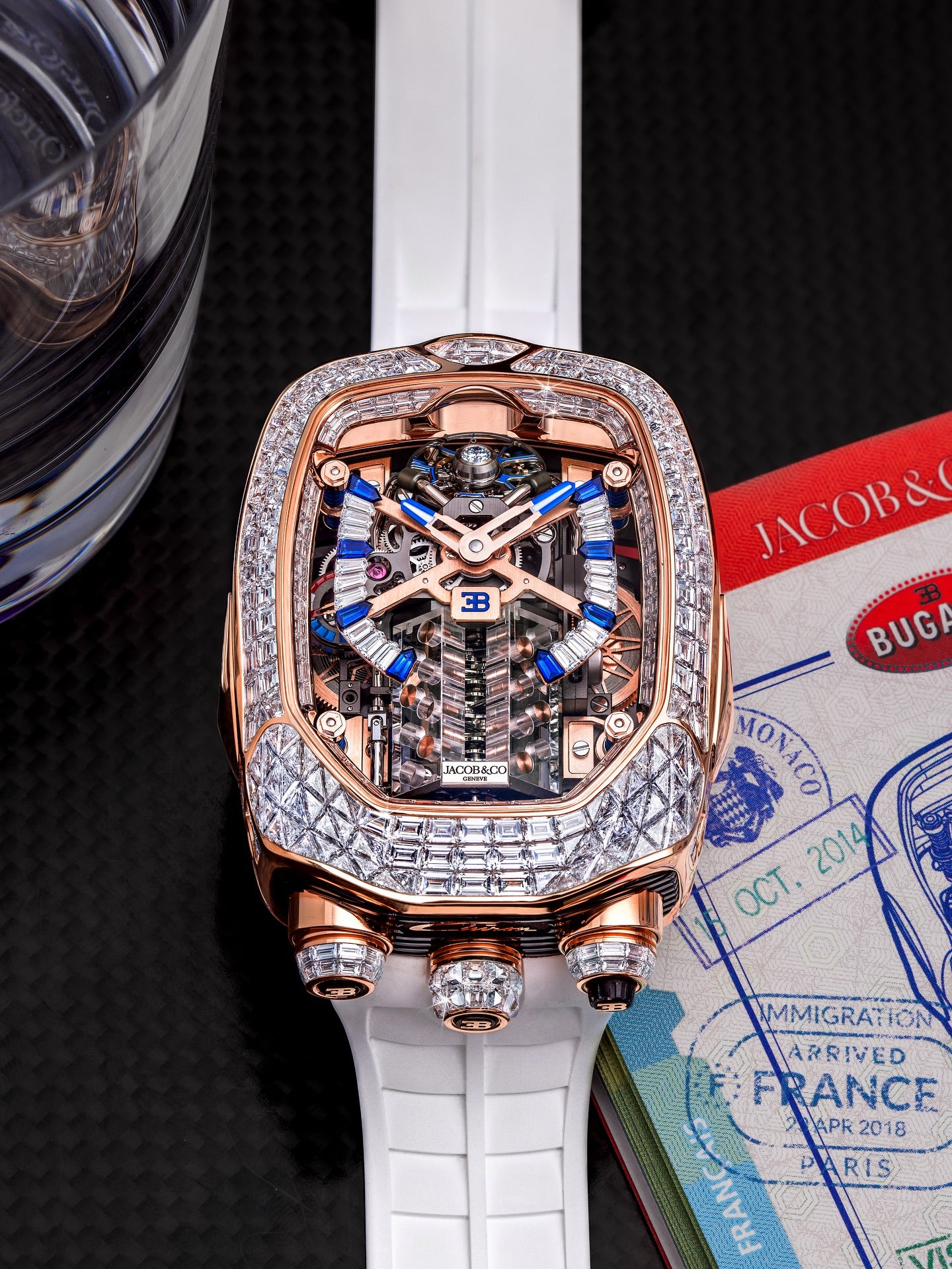 Limited Edition Jacob & Co. Bugatti Chiron Tourbillon Baguette watch
