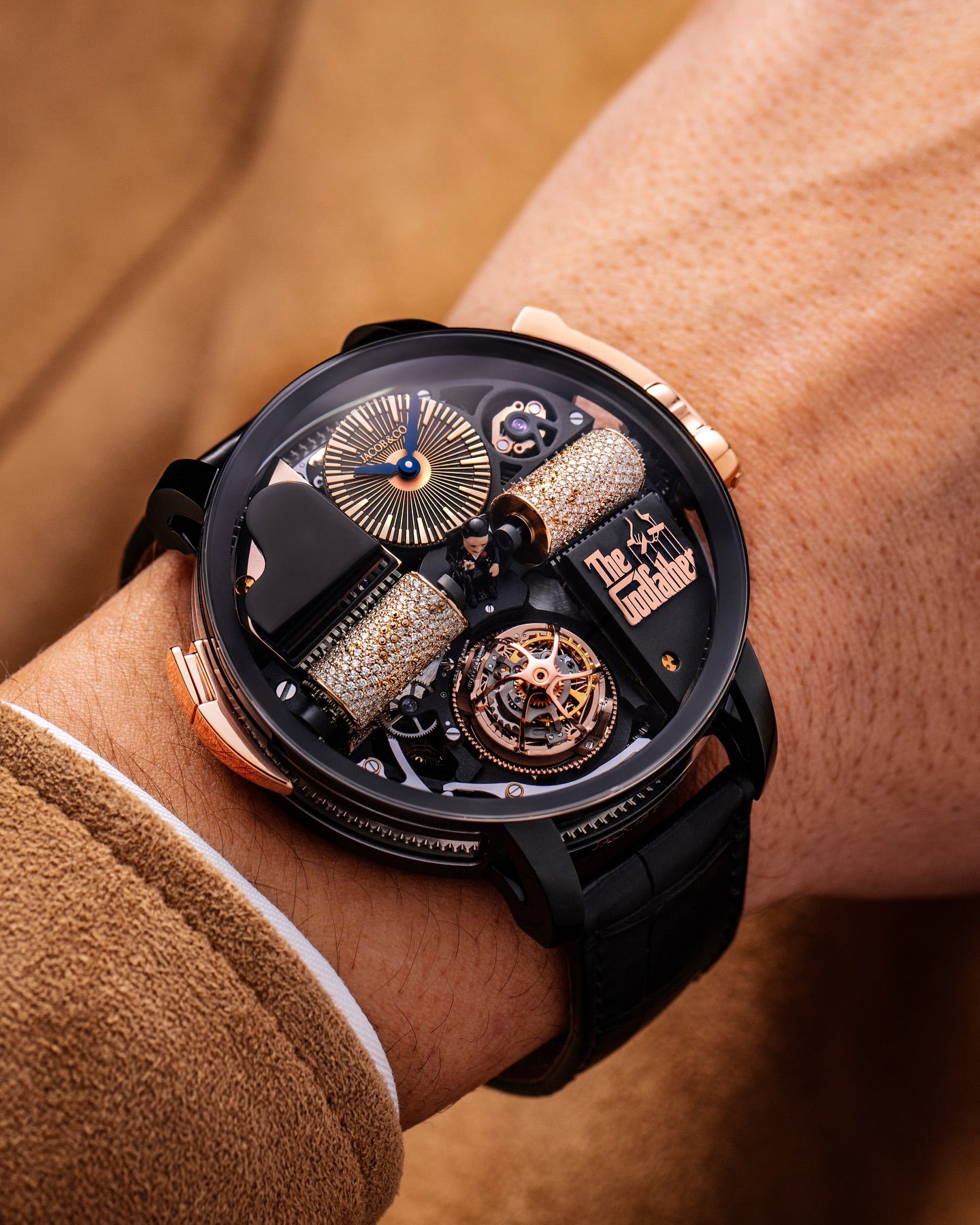 Limited Edition Jacob & Co. Opera Godfather black DLC titanium watch